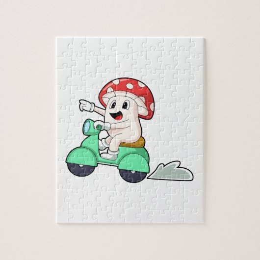 Paddenstoel als Biker met Scooter.PNG Legpuzzel (Verticaal)