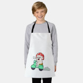 Paddenstoel als Biker met Scooter.PNG Schort (Gedragen)