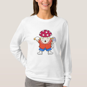 Paddenstoel als boer met Ax T-shirt