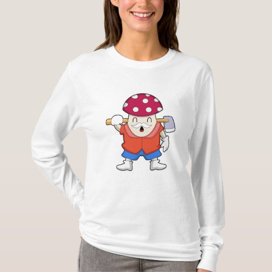 Paddenstoel als boer met Ax T-shirt (Voorkant)