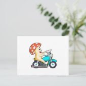 Paddenstoel als motorfiets briefkaart (Staand voorkant)