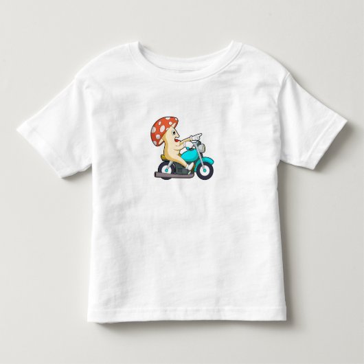 Paddenstoel als motorfiets kinder shirts (Voorkant)