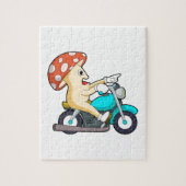 Paddenstoel als motorfiets legpuzzel (Verticaal)