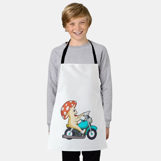 Paddenstoel als motorfiets schort (Gedragen)