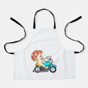 Paddenstoel als motorfiets schort