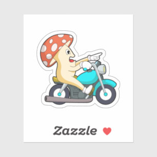 Paddenstoel als motorfiets sticker