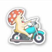 Paddenstoel als motorfiets sticker (Voorkant)