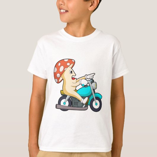 Paddenstoel als motorfiets t-shirt (Voorkant)