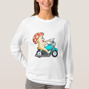 Paddenstoel als motorfiets t-shirt
