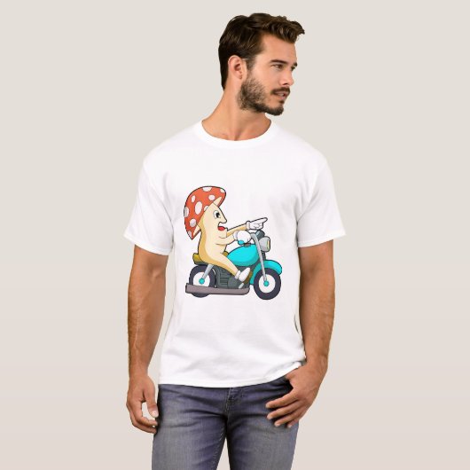 Paddenstoel als motorfiets t-shirt (Voorkant volledig)