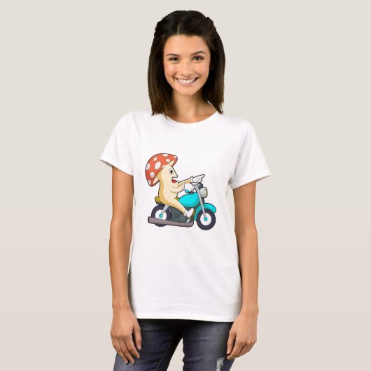 Paddenstoel als motorfiets t-shirt (Voorkant volledig)