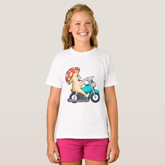 Paddenstoel als motorfiets t-shirt (Voorkant volledig)