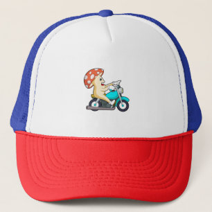 Paddenstoel als motorfiets trucker pet