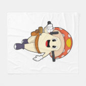 Paddenstoel als politieagent bij de politie fleece deken (Voorkant (Horizontaal))