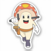 Paddenstoel als politieagent bij de politie sticker (Voorkant)