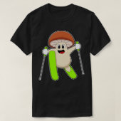 Paddenstoel als Skier met Ski T-shirt (Design voorkant)