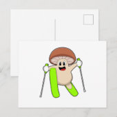 Paddenstoel als Skiloper Briefkaart (Voorkant / Achterkant)