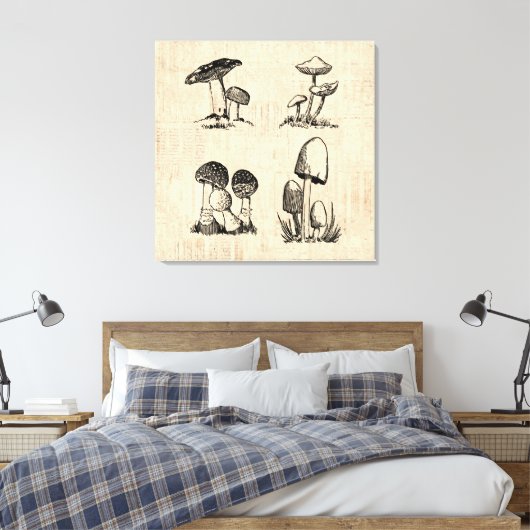  paddenstoel Art Illustratie Canvas Afdruk (Insitu (Slaapkamer))