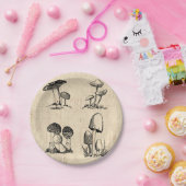  paddenstoel Art Illustratie Papieren Bordje (Feest)