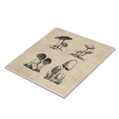  paddenstoel Art Illustratie Tegeltje (Zijkant)