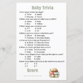 Paddenstoel Baby shower Baby Trivia