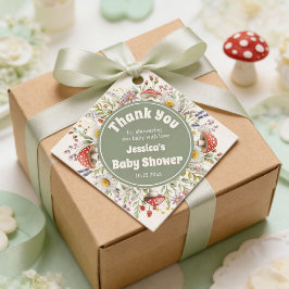 Paddenstoel Baby Shower Bedank Cadeautje Bedankjes Labels