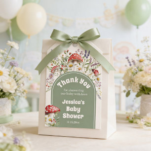 Paddenstoel Baby Shower Bedank Favorietje Cadeaulabel