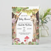 paddenstoel baby shower bos bos whimsisch kaart (Staand voorkant)