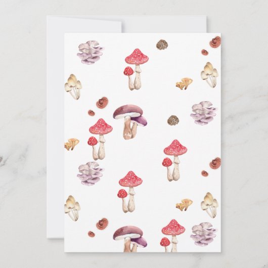 paddenstoel baby shower bos bos whimsisch kaart (Achterkant)