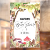 Paddenstoel baby shower bosgebied raamsticker (Vel 2)