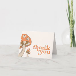 Paddenstoel Baby shower Dank u wel | Oranje en bru