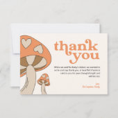 Paddenstoel Baby shower Dank u wel | Oranje en bru Bedankkaart (Voorkant)