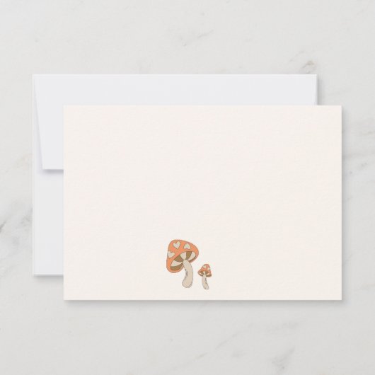 Paddenstoel Baby shower Dank u wel | Oranje en bru Bedankkaart (Achterkant)