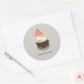 Paddenstoel Baby shower Dank u wel Ronde Sticker (Envelop)