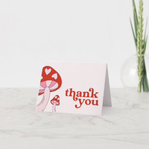 Paddenstoel Baby shower Dank u wel   Rood en roze