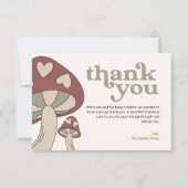 Paddenstoel Baby shower Dank u wel | Sage Green Bedankkaart (Voorkant)