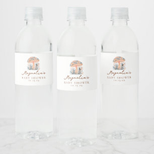 Paddenstoel Baby Shower Eten en Drinken Label Set Waterfles Etiket
