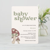 Paddenstoel Baby shower | Genderneutraal Kaart (Staand voorkant)