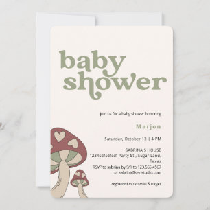 Paddenstoel Baby shower   Genderneutraal Kaart