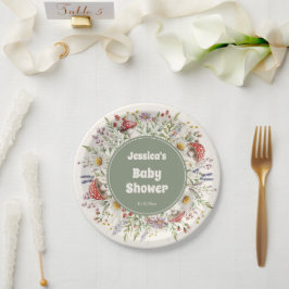 Paddenstoel Baby Shower Papieren Bordje
