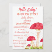 Paddenstoel Baby shower Rode Natuur Kaart (Voorkant)