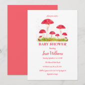 Paddenstoel Baby shower Rode Natuur Kaart (Voorkant / Achterkant)