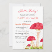 Paddenstoel Baby shower Rode Natuur Kaart (Voorkant)