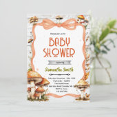 Paddenstoel baby shower uitnodiging (Staand voorkant)