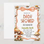 Paddenstoel baby shower uitnodiging (Voorkant / Achterkant)