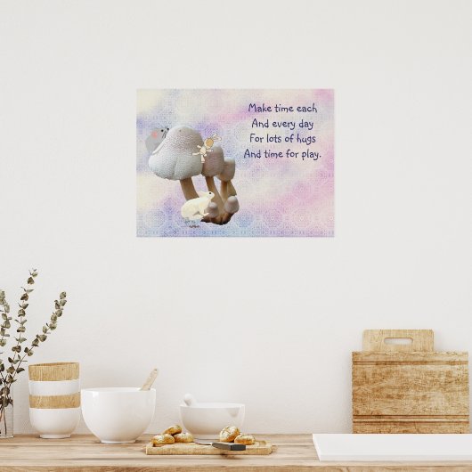 Paddenstoel Baby Speelgoed afspeelplaats en gedich Poster (Keuken)