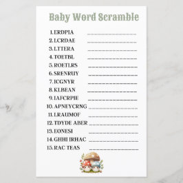 Paddenstoel Baby Word Scramble
