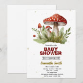 Paddenstoel babyshower uitnodiging (Voorkant / Achterkant)