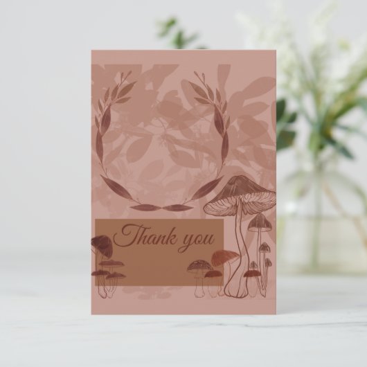 paddenstoel bedankkaart (Staand voorkant)