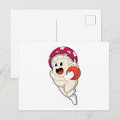 Paddenstoel bij Basketbal Sporten Briefkaart (Voorkant / Achterkant)